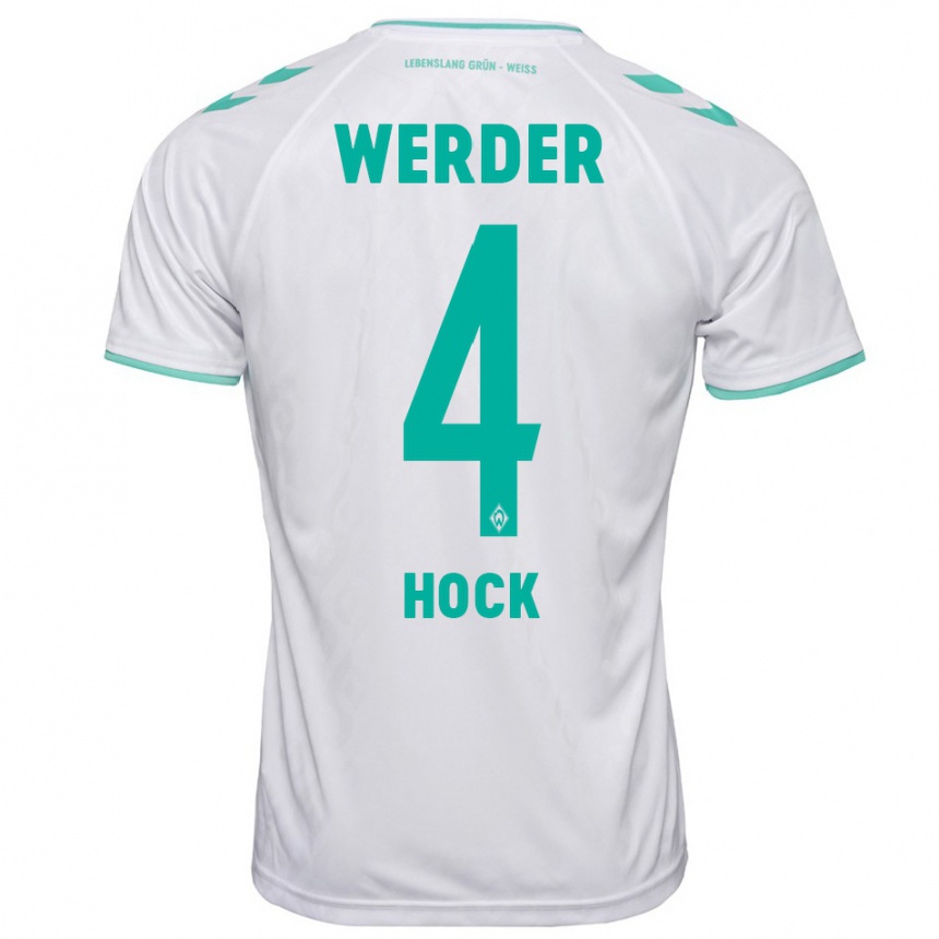 Niño Fútbol Camiseta Alexander Höck #4 Blanco 2ª Equipación 2023/24