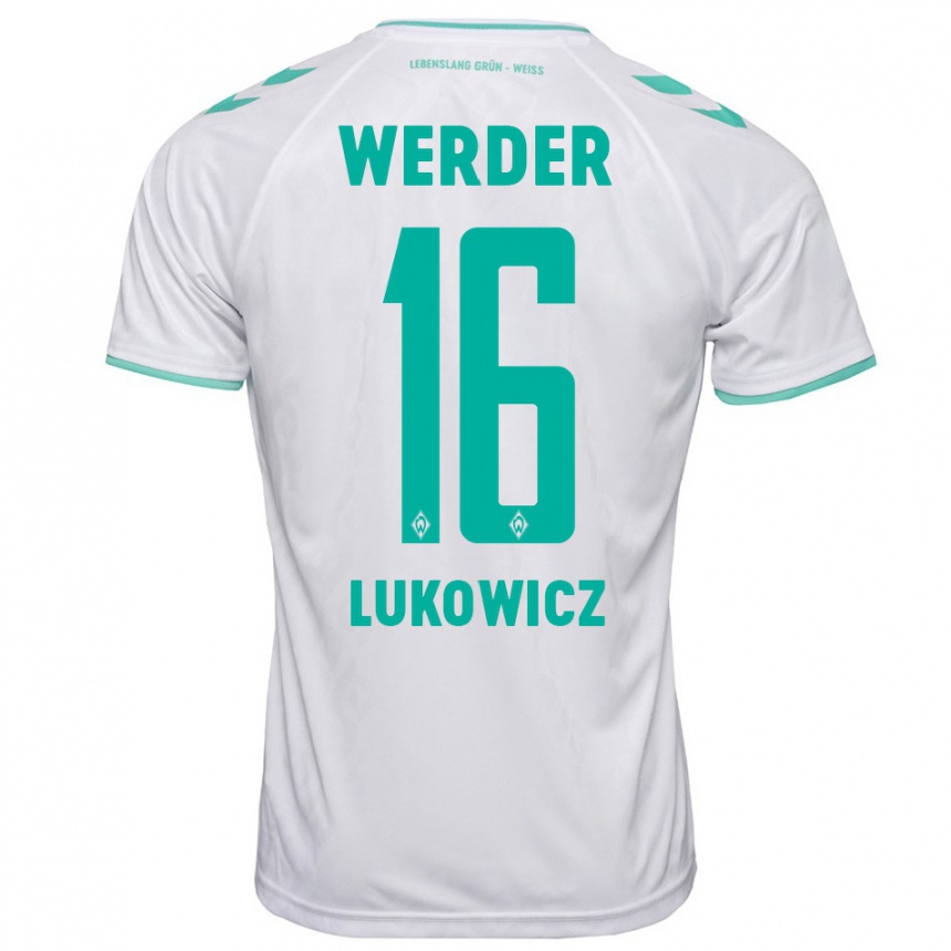 Niño Fútbol Camiseta Maik Lukowicz #16 Blanco 2ª Equipación 2023/24