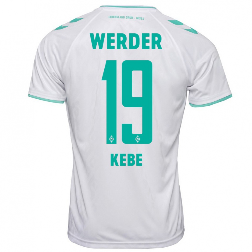 Niño Fútbol Camiseta David Kébé #19 Blanco 2ª Equipación 2023/24