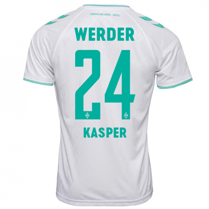 Niño Fútbol Camiseta Dominik Kasper #24 Blanco 2ª Equipación 2023/24