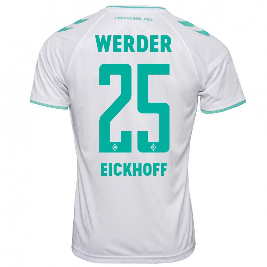 Niño Fútbol Camiseta Mika Eickhoff #25 Blanco 2ª Equipación 2023/24