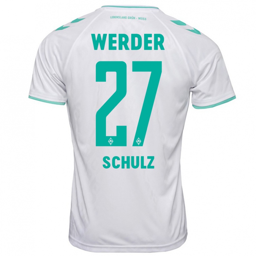 Niño Fútbol Camiseta Ole Schulz #27 Blanco 2ª Equipación 2023/24