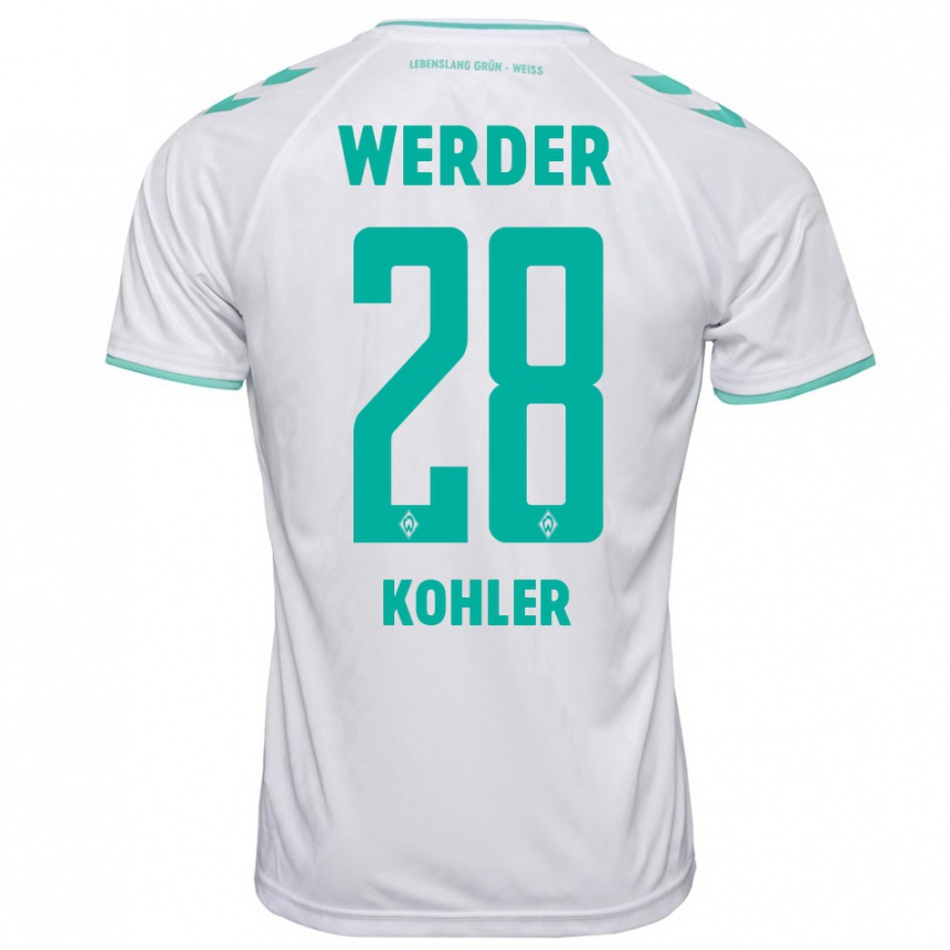 Niño Fútbol Camiseta Ethan Kohler #28 Blanco 2ª Equipación 2023/24