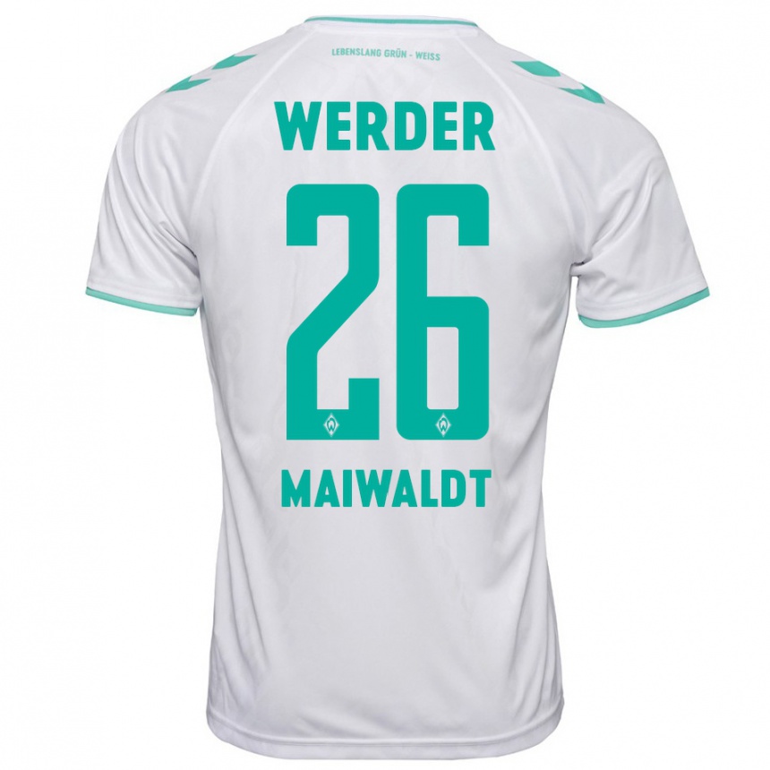 Niño Fútbol Camiseta Julius Maiwaldt #26 Blanco 2ª Equipación 2023/24