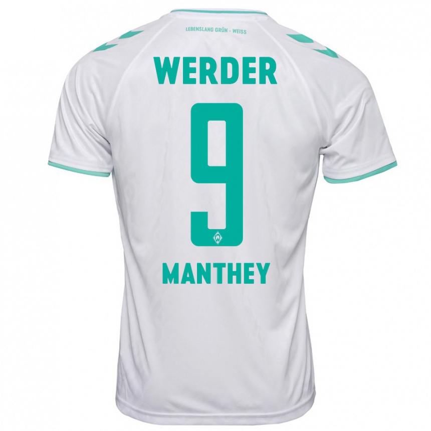 Niño Fútbol Camiseta Kevin Manthey #9 Blanco 2ª Equipación 2023/24