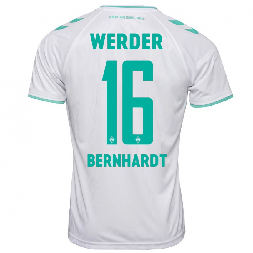 Niño Fútbol Camiseta Emilie Bernhardt #16 Blanco 2ª Equipación 2023/24