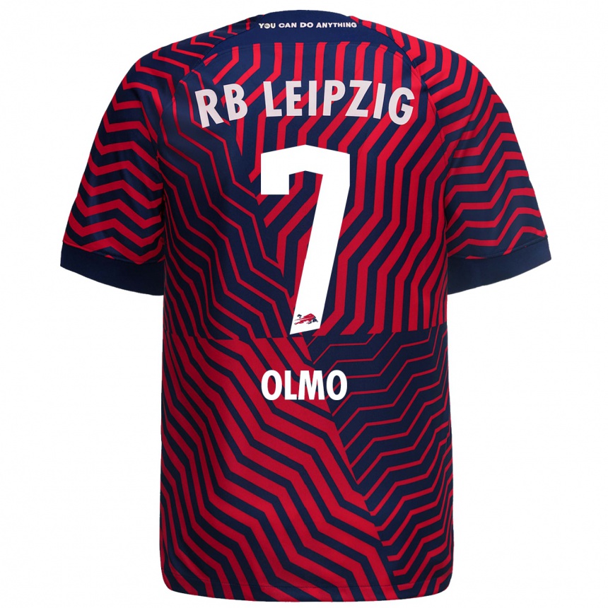 Niño Fútbol Camiseta Dani Olmo #7 Azul Rojo 2ª Equipación 2023/24