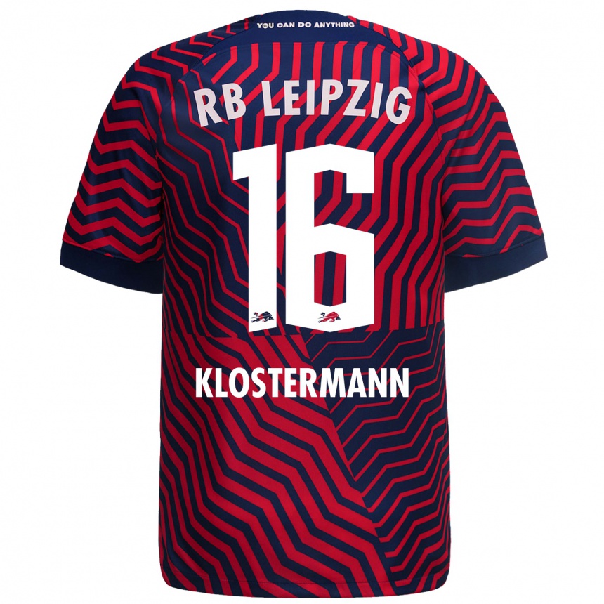 Niño Fútbol Camiseta Lukas Klostermann #16 Azul Rojo 2ª Equipación 2023/24