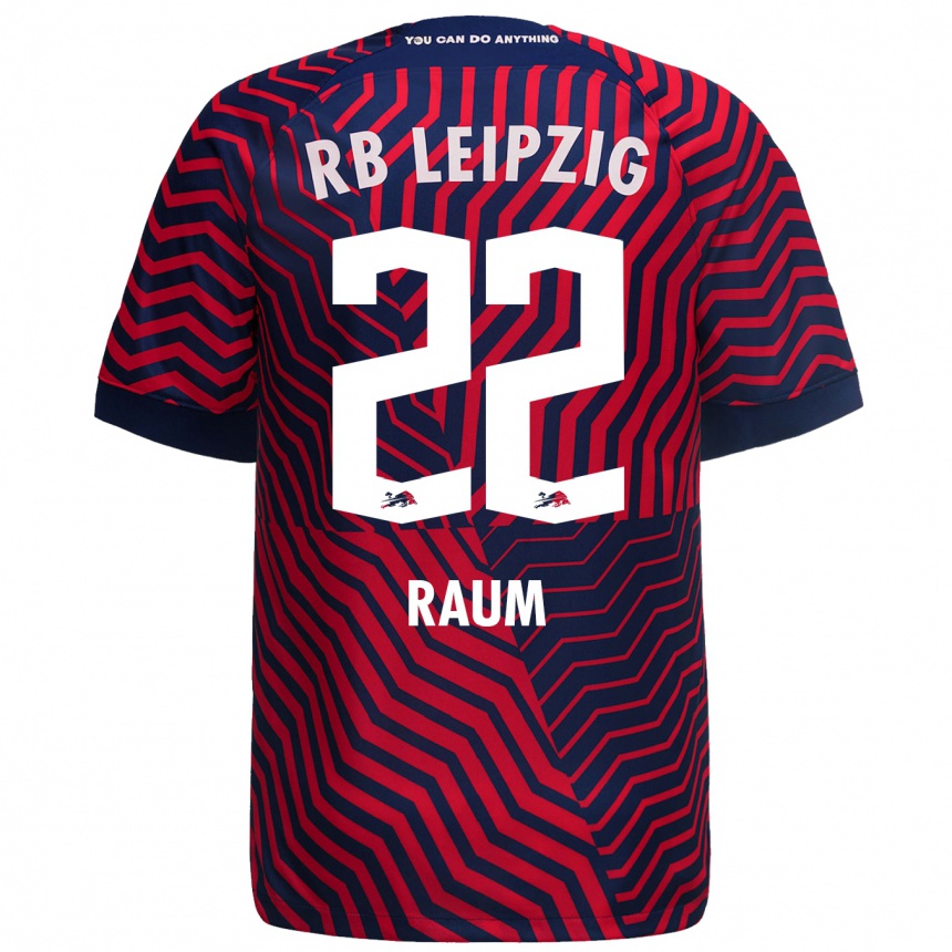 Niño Fútbol Camiseta David Raum #22 Azul Rojo 2ª Equipación 2023/24