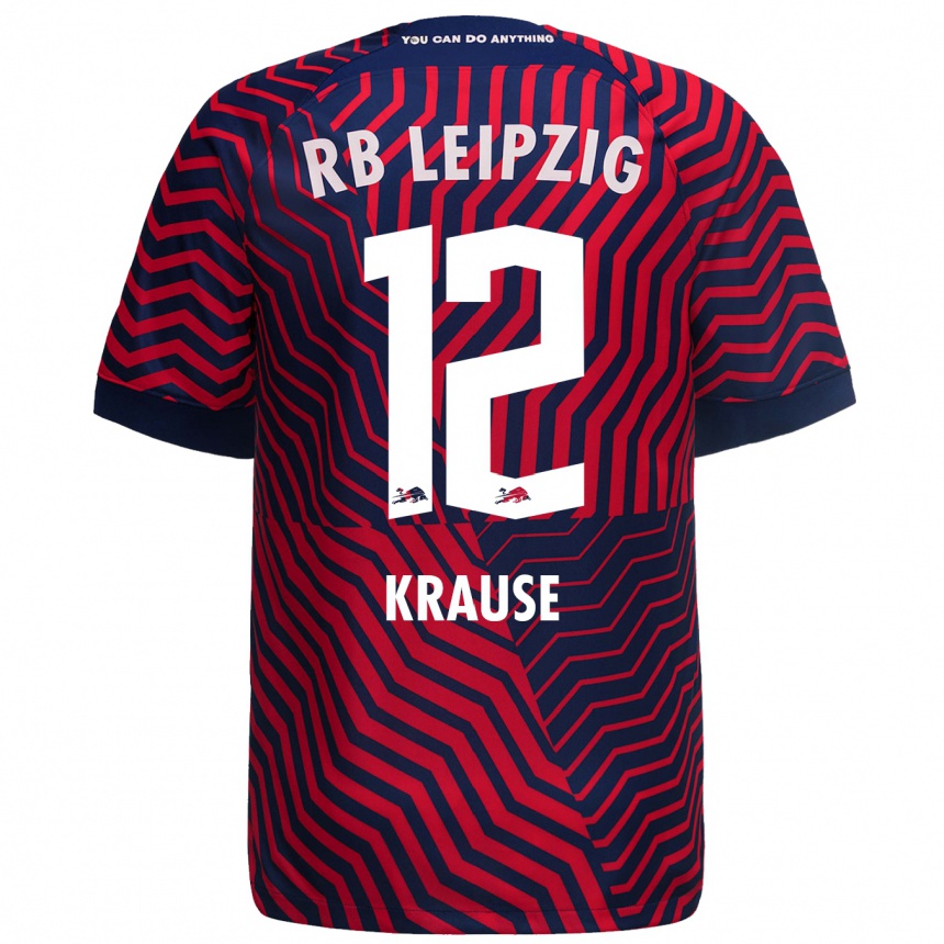 Niño Fútbol Camiseta Arno Krause #12 Azul Rojo 2ª Equipación 2023/24