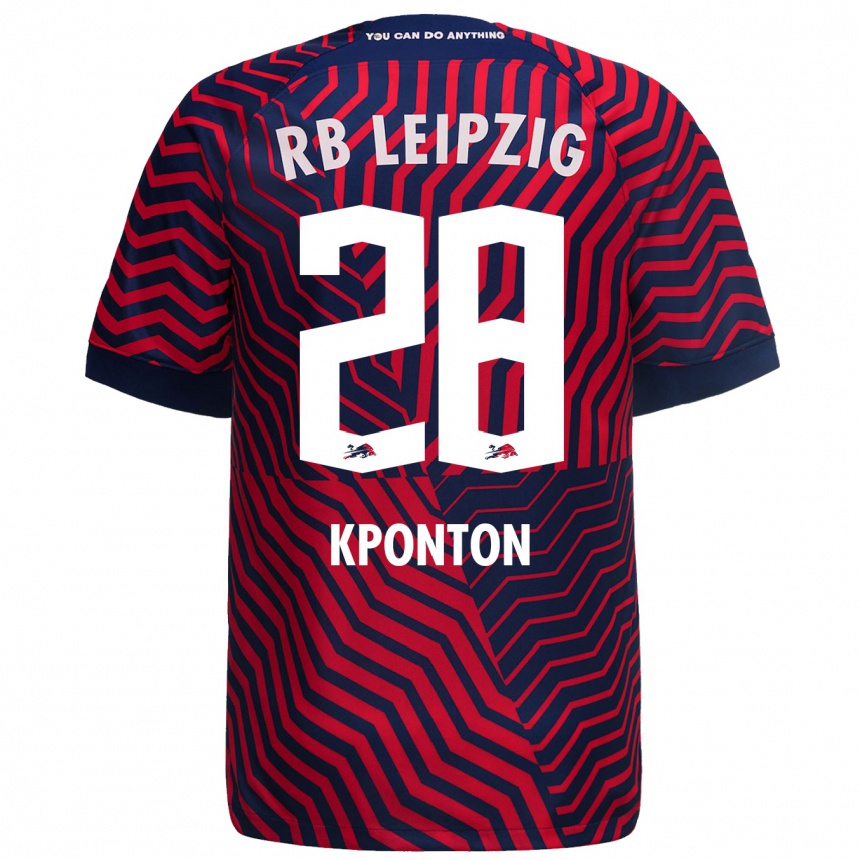 Niño Fútbol Camiseta Marwan Kponton #28 Azul Rojo 2ª Equipación 2023/24