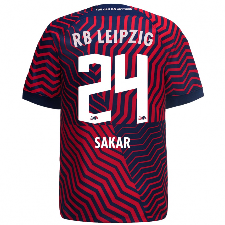 Niño Fútbol Camiseta Fatma Sakar #24 Azul Rojo 2ª Equipación 2023/24