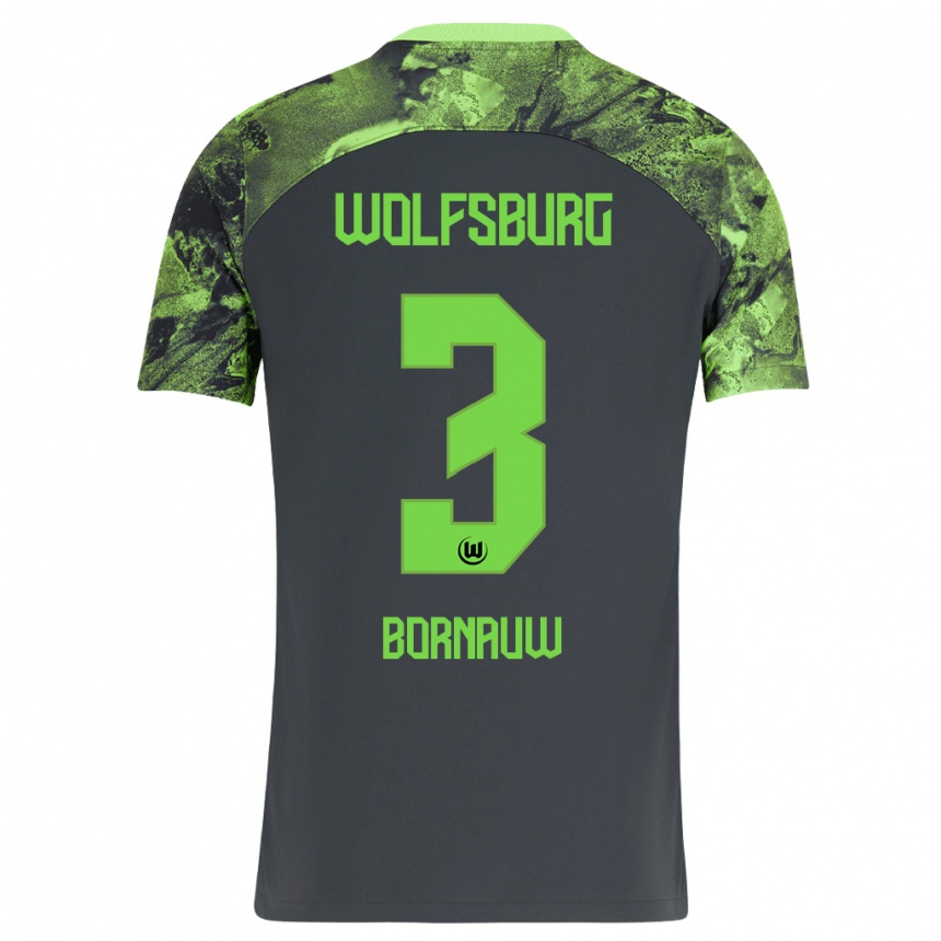 Niño Fútbol Camiseta Sebastiaan Bornauw #3 Gris Oscuro 2ª Equipación 2023/24