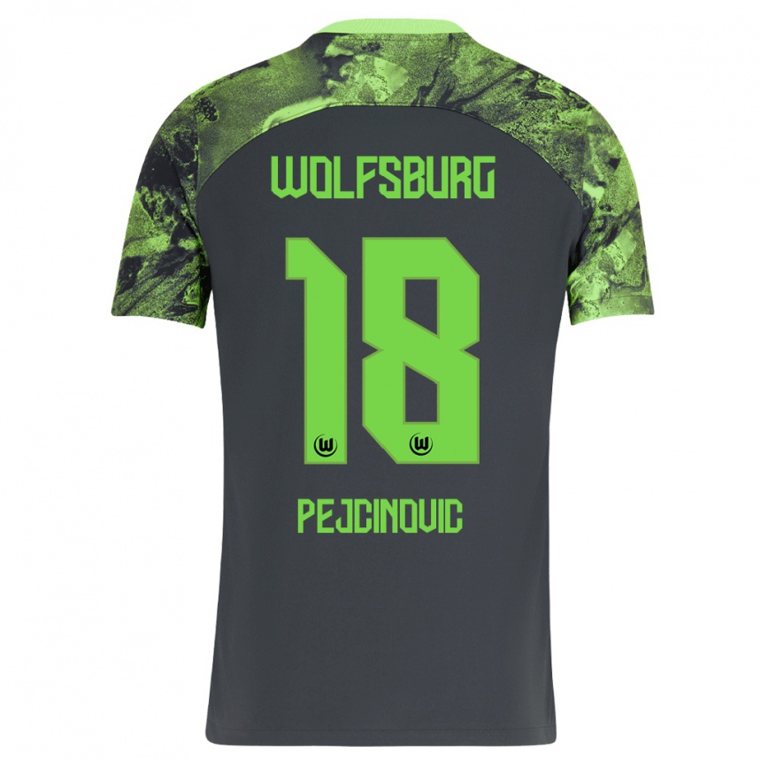 Niño Fútbol Camiseta Dzenan Pejcinovic #18 Gris Oscuro 2ª Equipación 2023/24