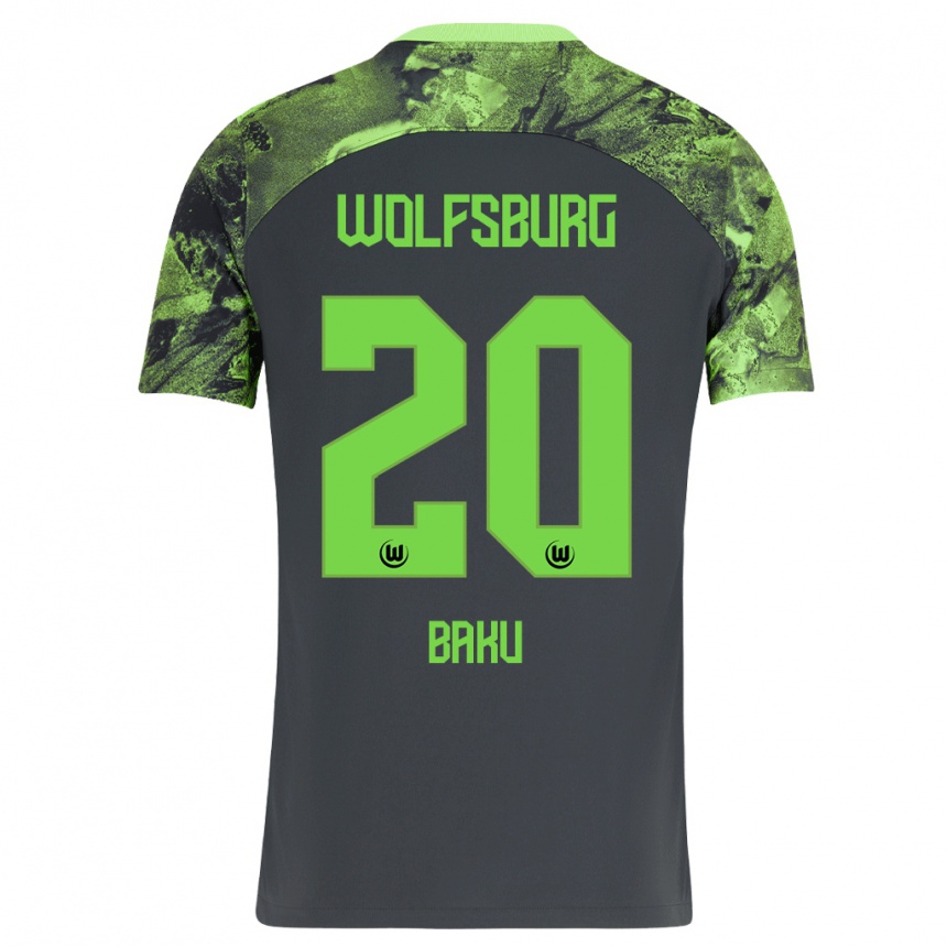 Niño Fútbol Camiseta Ridle Baku #20 Gris Oscuro 2ª Equipación 2023/24