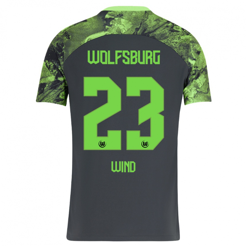 Niño Fútbol Camiseta Jonas Wind #23 Gris Oscuro 2ª Equipación 2023/24