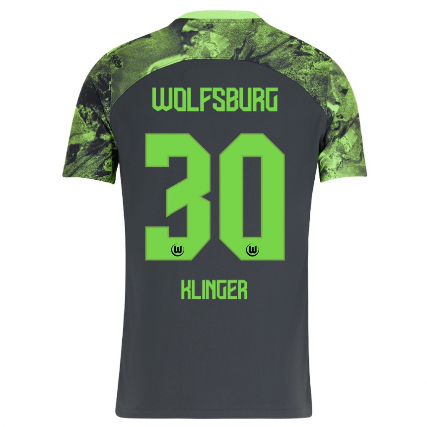 Niño Fútbol Camiseta Niklas Klinger #30 Gris Oscuro 2ª Equipación 2023/24