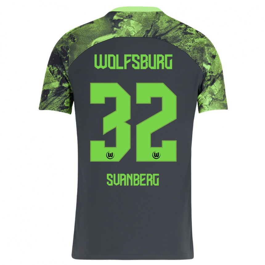 Niño Fútbol Camiseta Mattias Svanberg #32 Gris Oscuro 2ª Equipación 2023/24