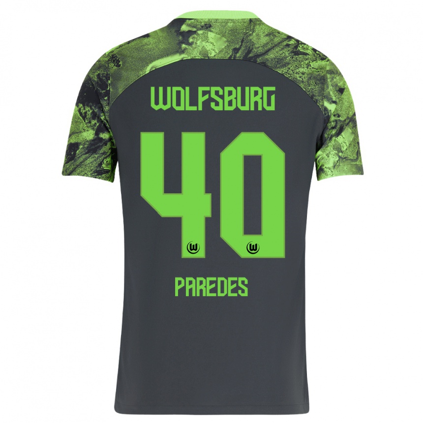 Niño Fútbol Camiseta Kevin Paredes #40 Gris Oscuro 2ª Equipación 2023/24