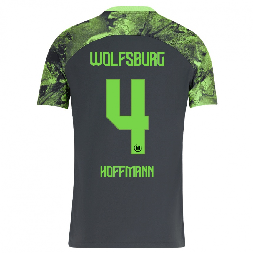 Niño Fútbol Camiseta Nils Hoffmann #4 Gris Oscuro 2ª Equipación 2023/24