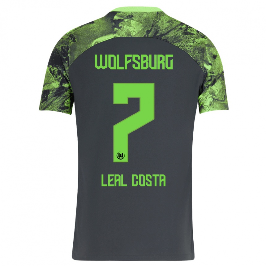 Niño Fútbol Camiseta David Leal Costa #7 Gris Oscuro 2ª Equipación 2023/24