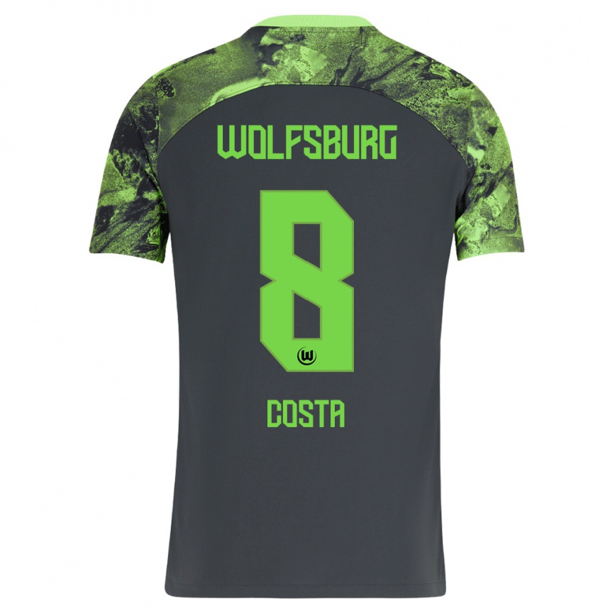 Niño Fútbol Camiseta Jesse Costa #8 Gris Oscuro 2ª Equipación 2023/24