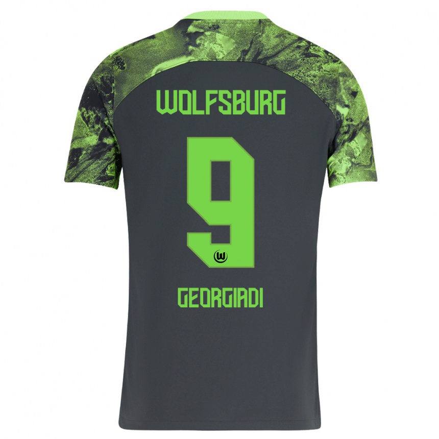 Niño Fútbol Camiseta Alexander Georgiadi #9 Gris Oscuro 2ª Equipación 2023/24