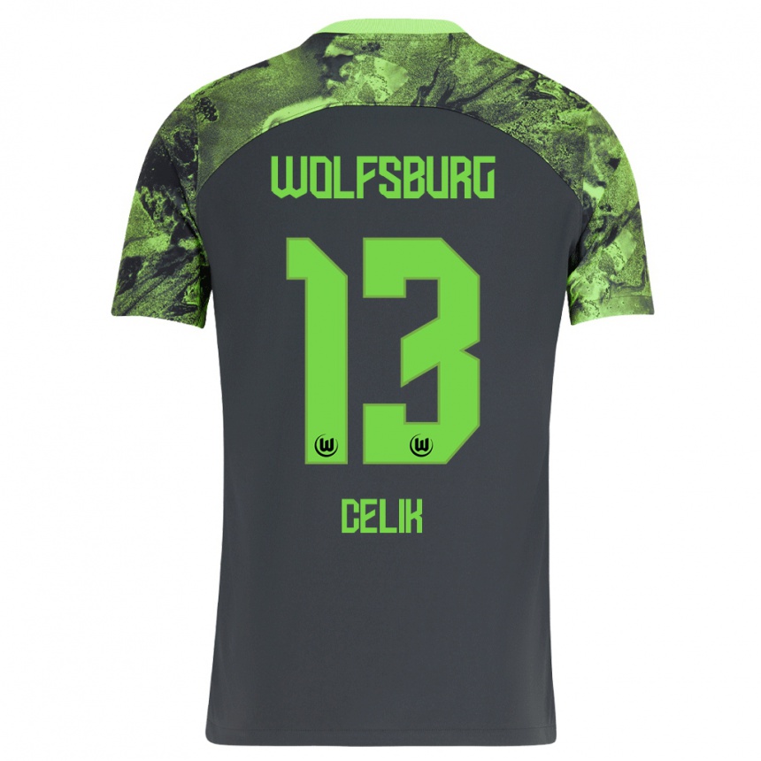 Niño Fútbol Camiseta Dennis Celik #13 Gris Oscuro 2ª Equipación 2023/24