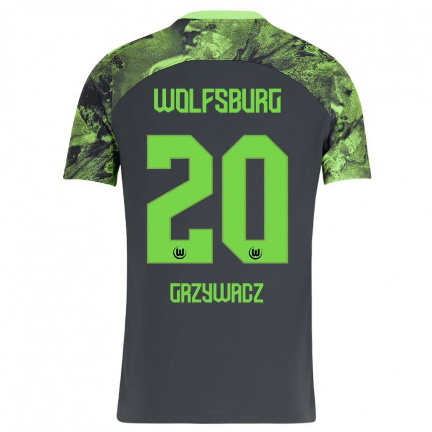 Niño Fútbol Camiseta Eryk Grzywacz #20 Gris Oscuro 2ª Equipación 2023/24