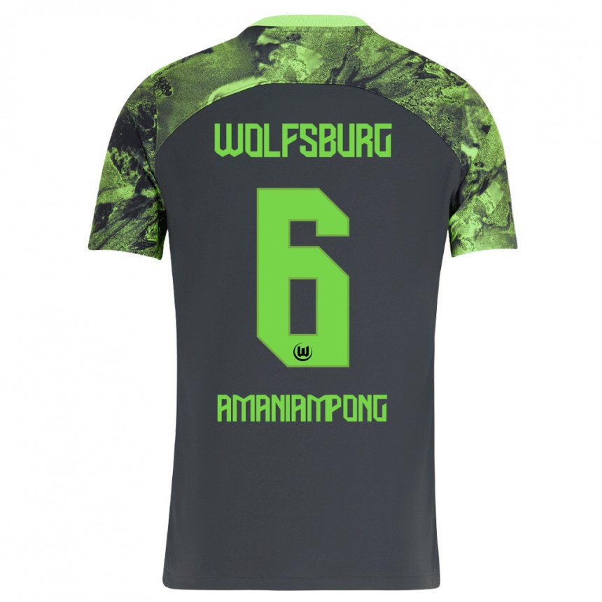 Niño Fútbol Camiseta Marces Amaniampong #6 Gris Oscuro 2ª Equipación 2023/24