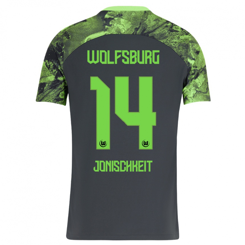 Niño Fútbol Camiseta Jamal Jonischkeit #14 Gris Oscuro 2ª Equipación 2023/24