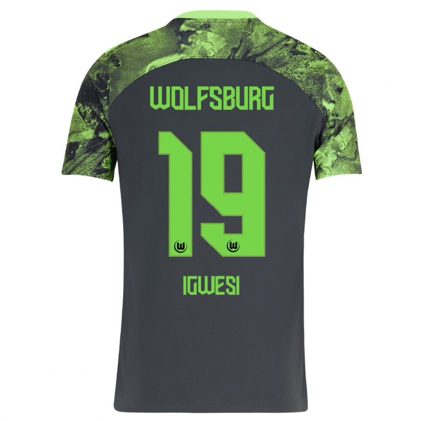 Niño Fútbol Camiseta Tyrese Igwesi #19 Gris Oscuro 2ª Equipación 2023/24