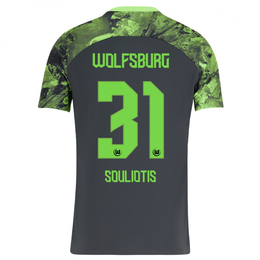 Niño Fútbol Camiseta Spyridon Souliotis #31 Gris Oscuro 2ª Equipación 2023/24