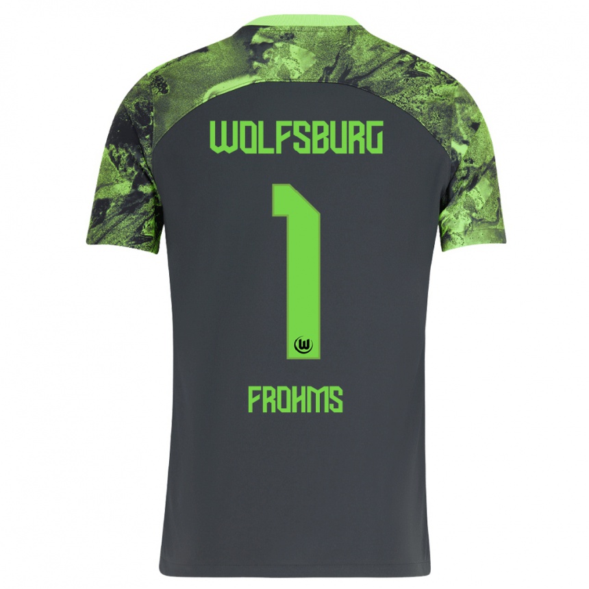 Niño Fútbol Camiseta Merle Frohms #1 Gris Oscuro 2ª Equipación 2023/24