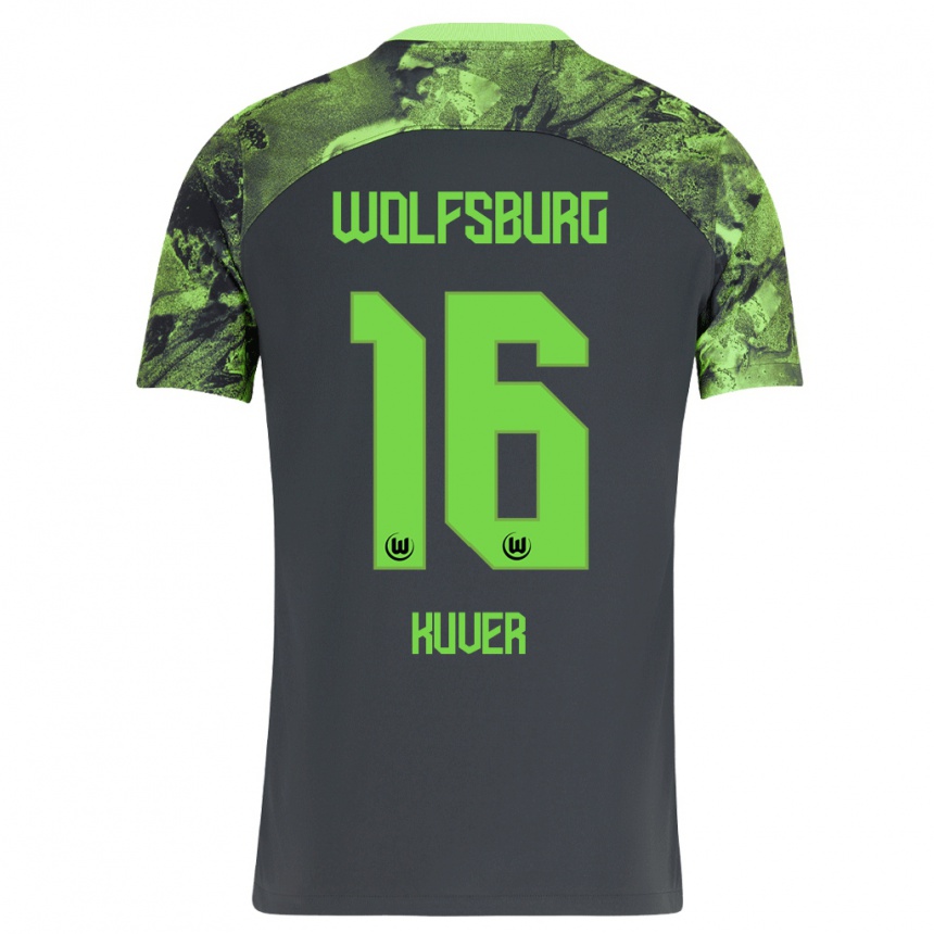 Niño Fútbol Camiseta Camilla Küver #16 Gris Oscuro 2ª Equipación 2023/24