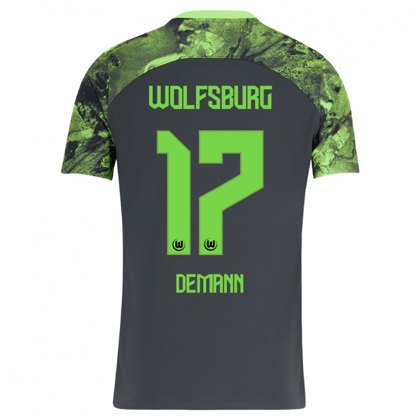 Niño Fútbol Camiseta Kristin Demann #17 Gris Oscuro 2ª Equipación 2023/24