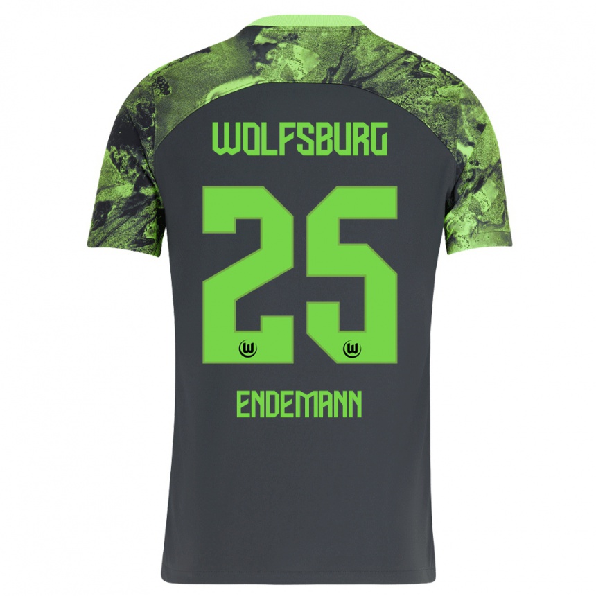 Niño Fútbol Camiseta Vivien Endemann #25 Gris Oscuro 2ª Equipación 2023/24