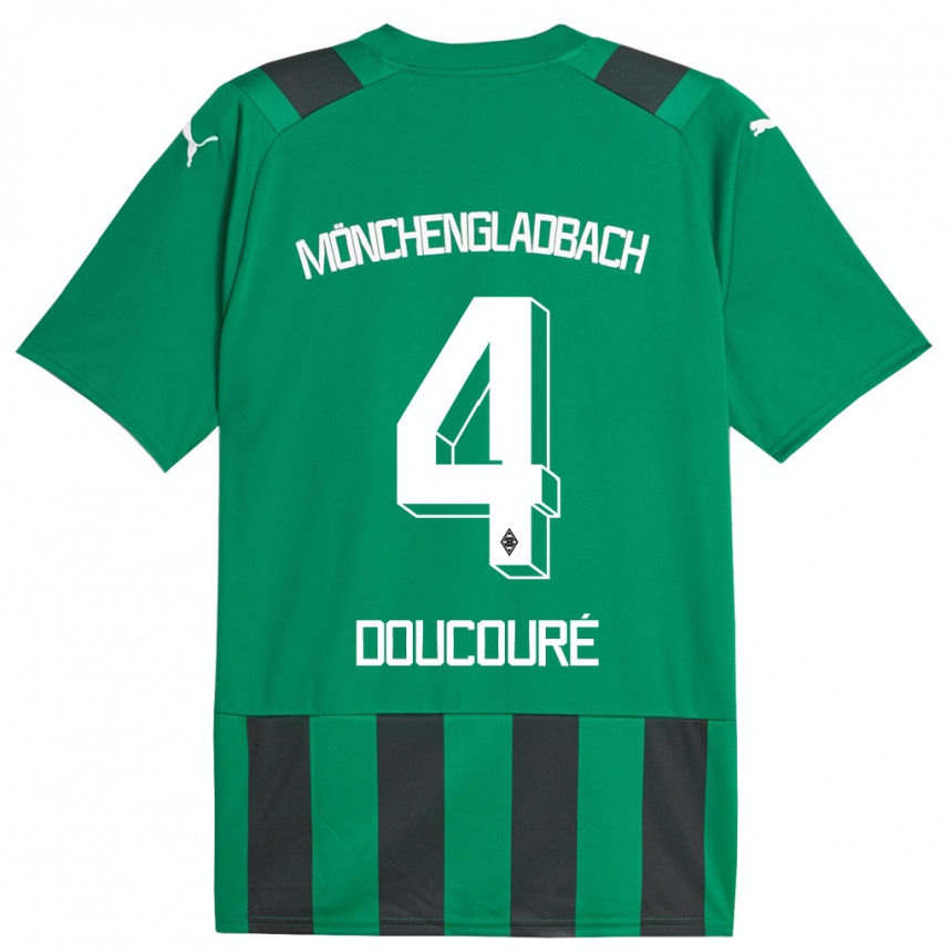 Niño Fútbol Camiseta Mamadou Doucouré #4 Verde Negro 2ª Equipación 2023/24