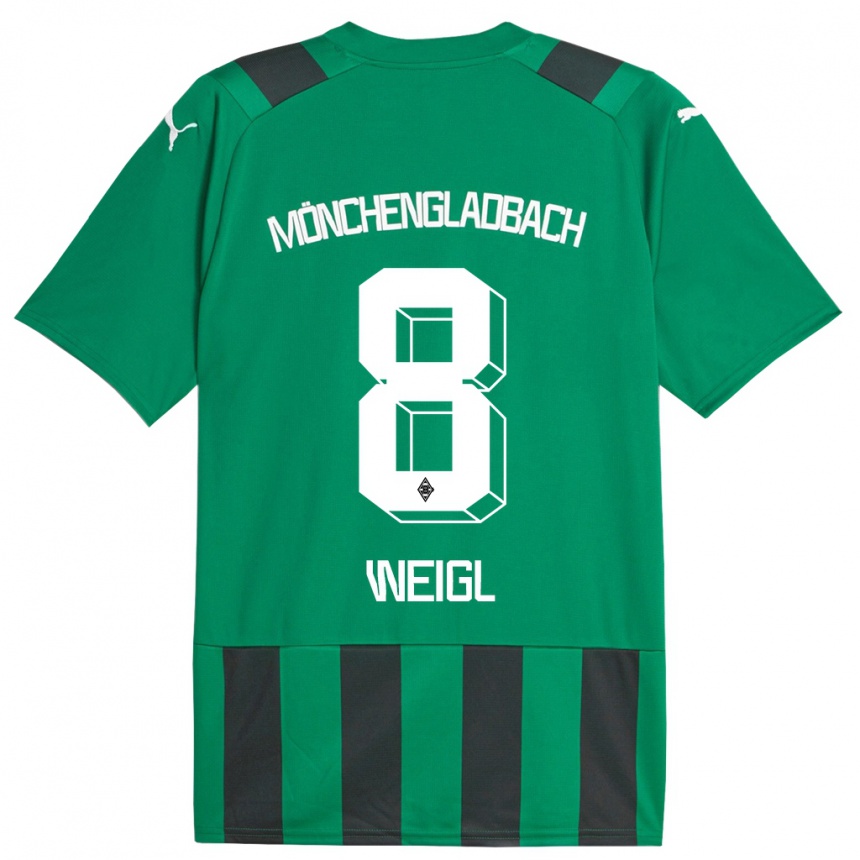 Niño Fútbol Camiseta Julian Weigl #8 Verde Negro 2ª Equipación 2023/24