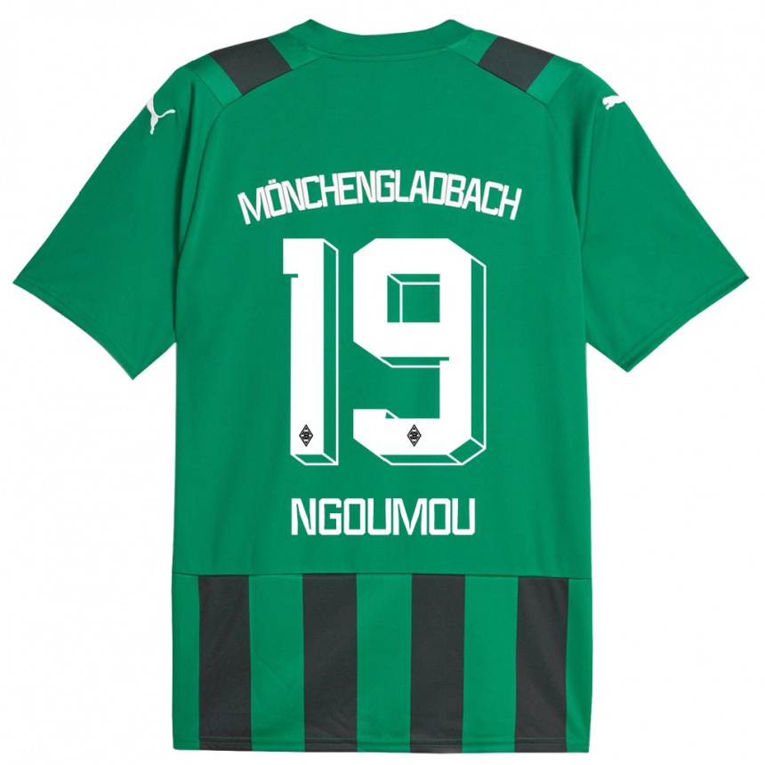 Niño Fútbol Camiseta Nathan Ngoumou #19 Verde Negro 2ª Equipación 2023/24