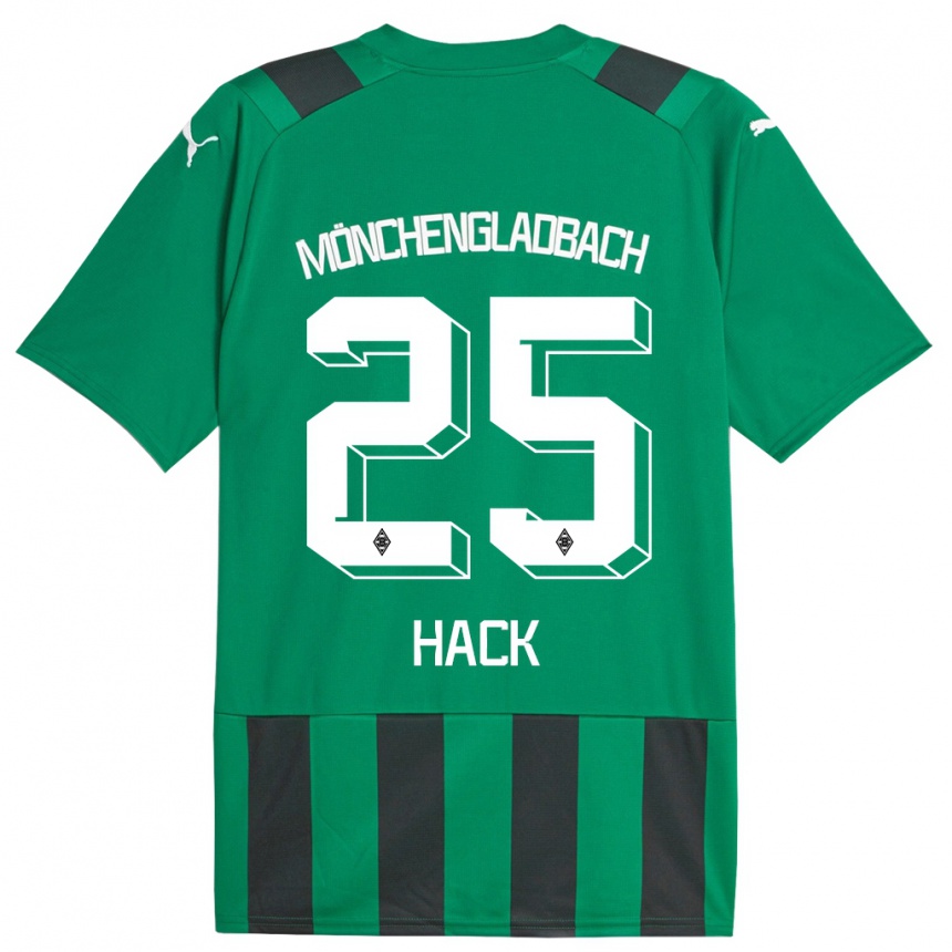 Niño Fútbol Camiseta Robin Hack #25 Verde Negro 2ª Equipación 2023/24