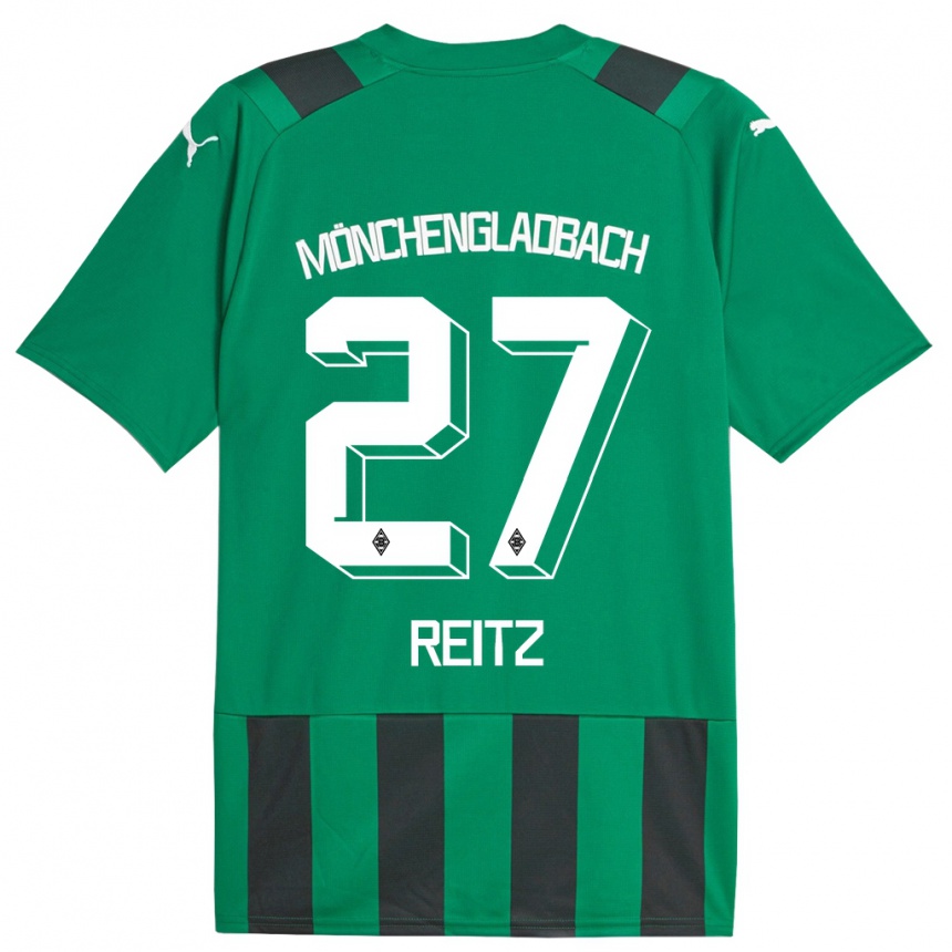 Niño Fútbol Camiseta Rocco Reitz #27 Verde Negro 2ª Equipación 2023/24