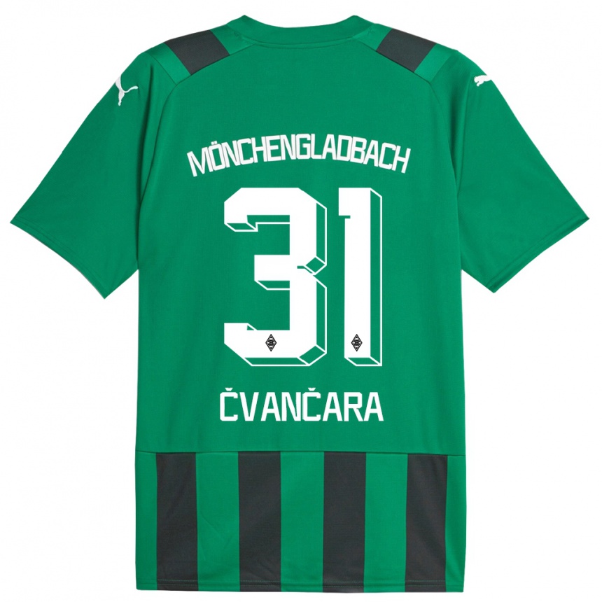 Niño Fútbol Camiseta Tomas Cvancara #31 Verde Negro 2ª Equipación 2023/24