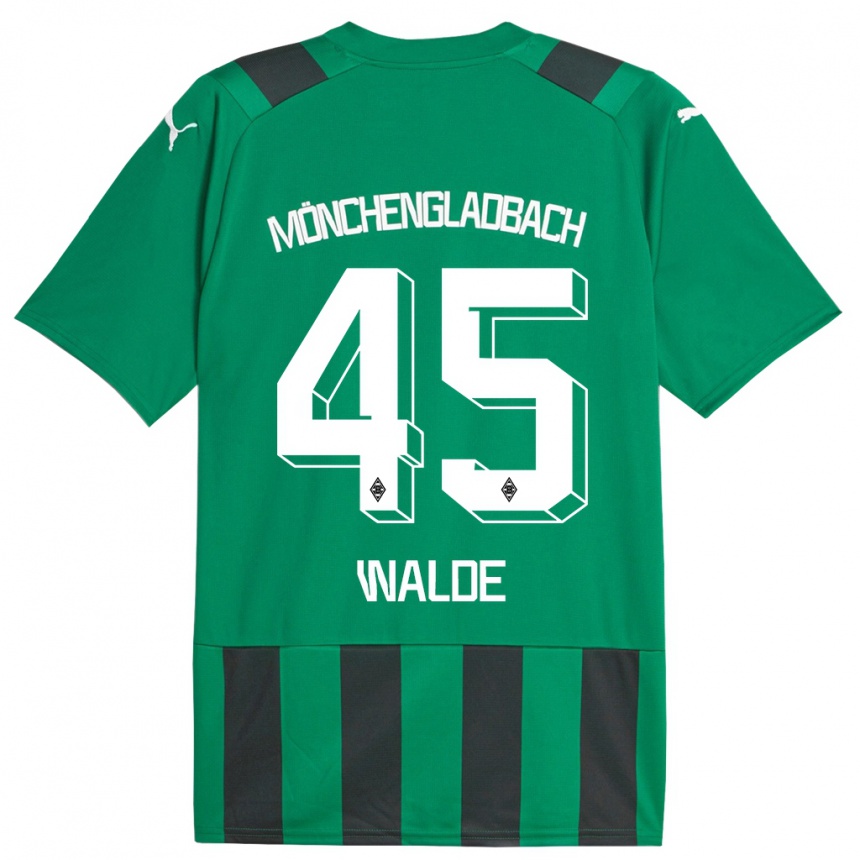 Niño Fútbol Camiseta Simon Walde #45 Verde Negro 2ª Equipación 2023/24