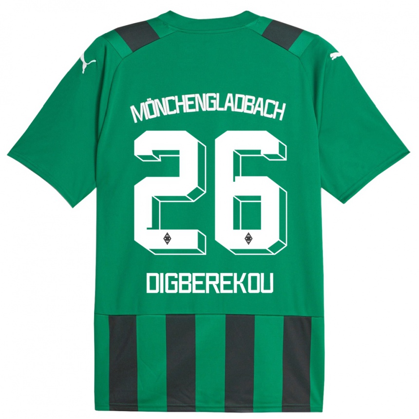 Niño Fútbol Camiseta Ibrahim Digberekou #26 Verde Negro 2ª Equipación 2023/24