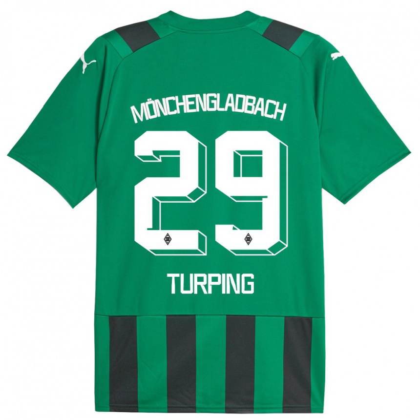 Niño Fútbol Camiseta Selim Turping #29 Verde Negro 2ª Equipación 2023/24