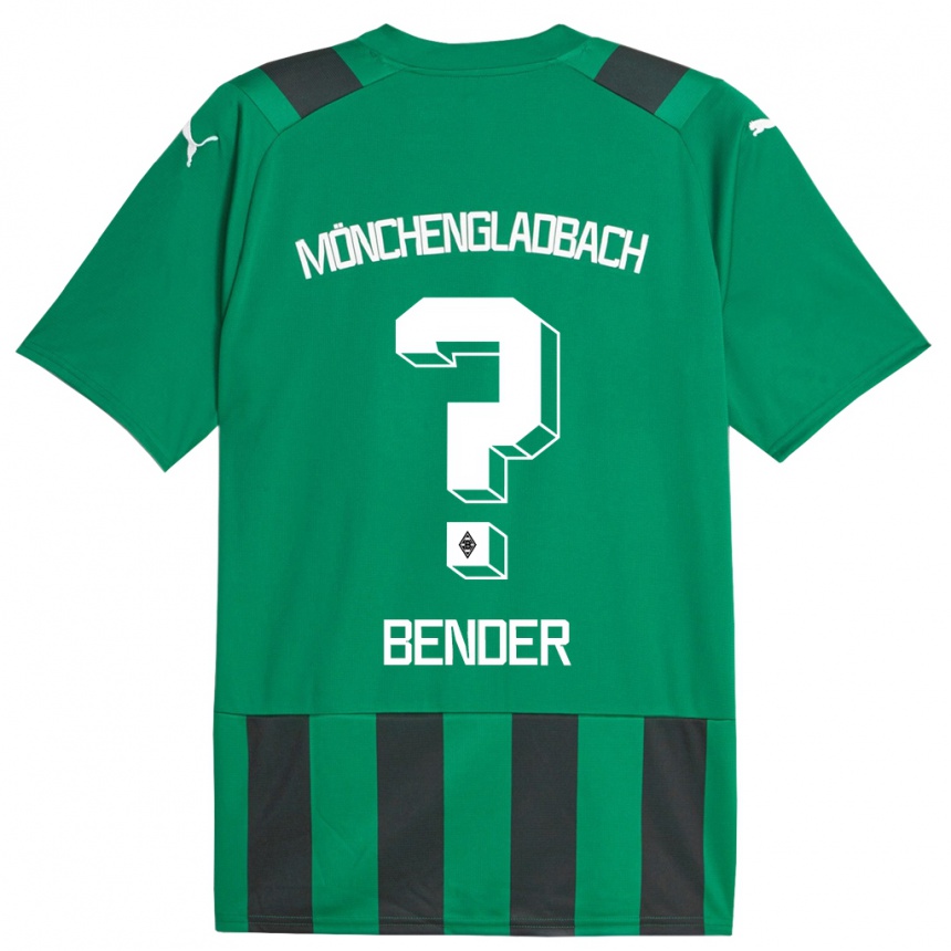 Niño Fútbol Camiseta Maurice Bender #0 Verde Negro 2ª Equipación 2023/24