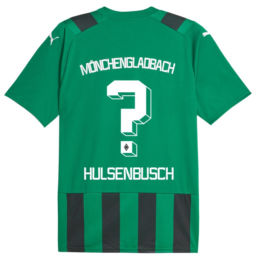 Niño Fútbol Camiseta Daniel Hülsenbusch #0 Verde Negro 2ª Equipación 2023/24