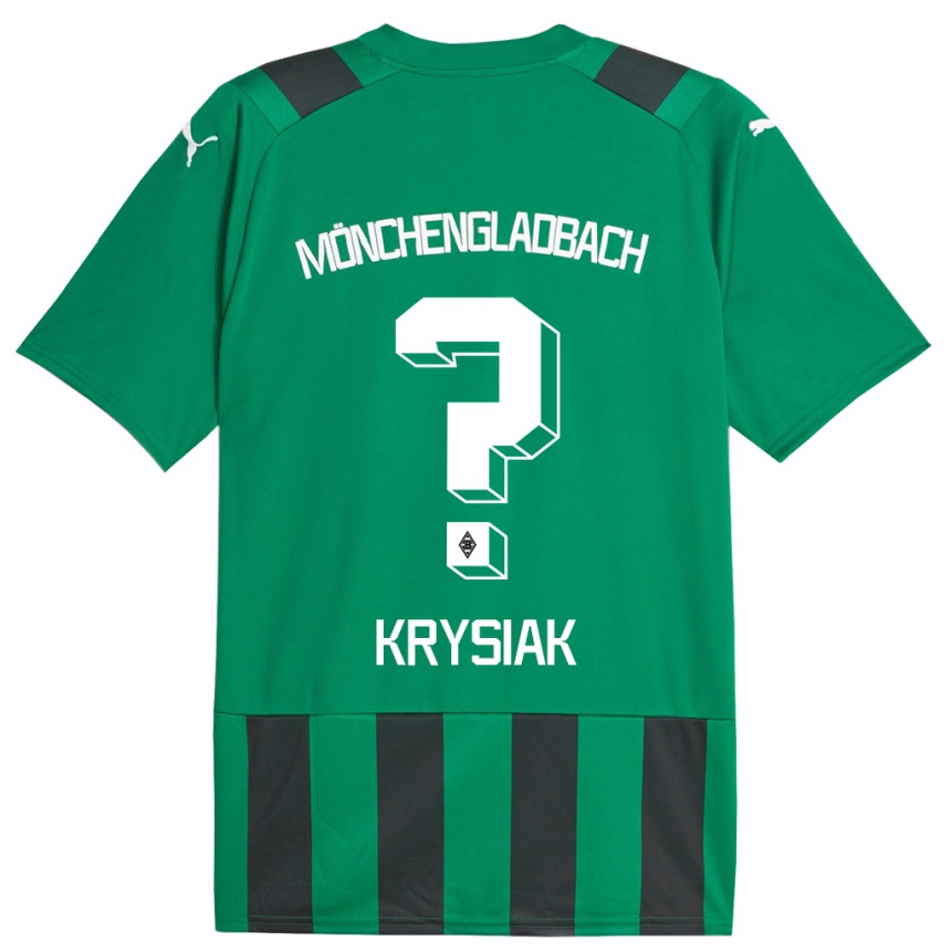 Niño Fútbol Camiseta Bartlomiej Krysiak #0 Verde Negro 2ª Equipación 2023/24