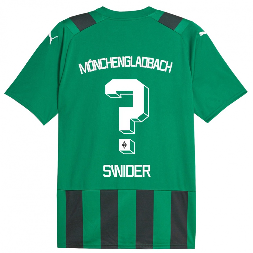 Niño Fútbol Camiseta Niklas Swider #0 Verde Negro 2ª Equipación 2023/24